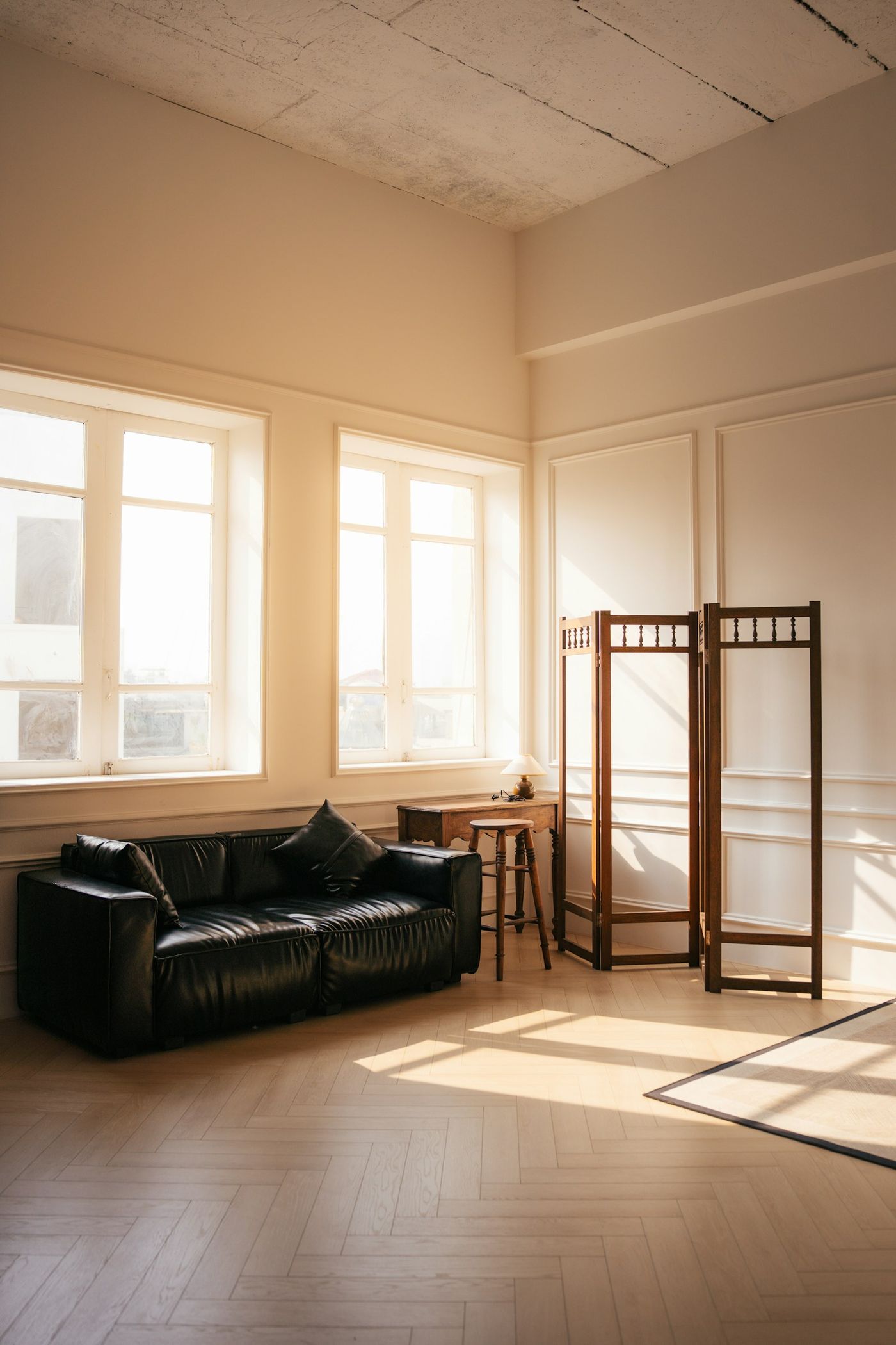 A freshly painted empty room in soft light